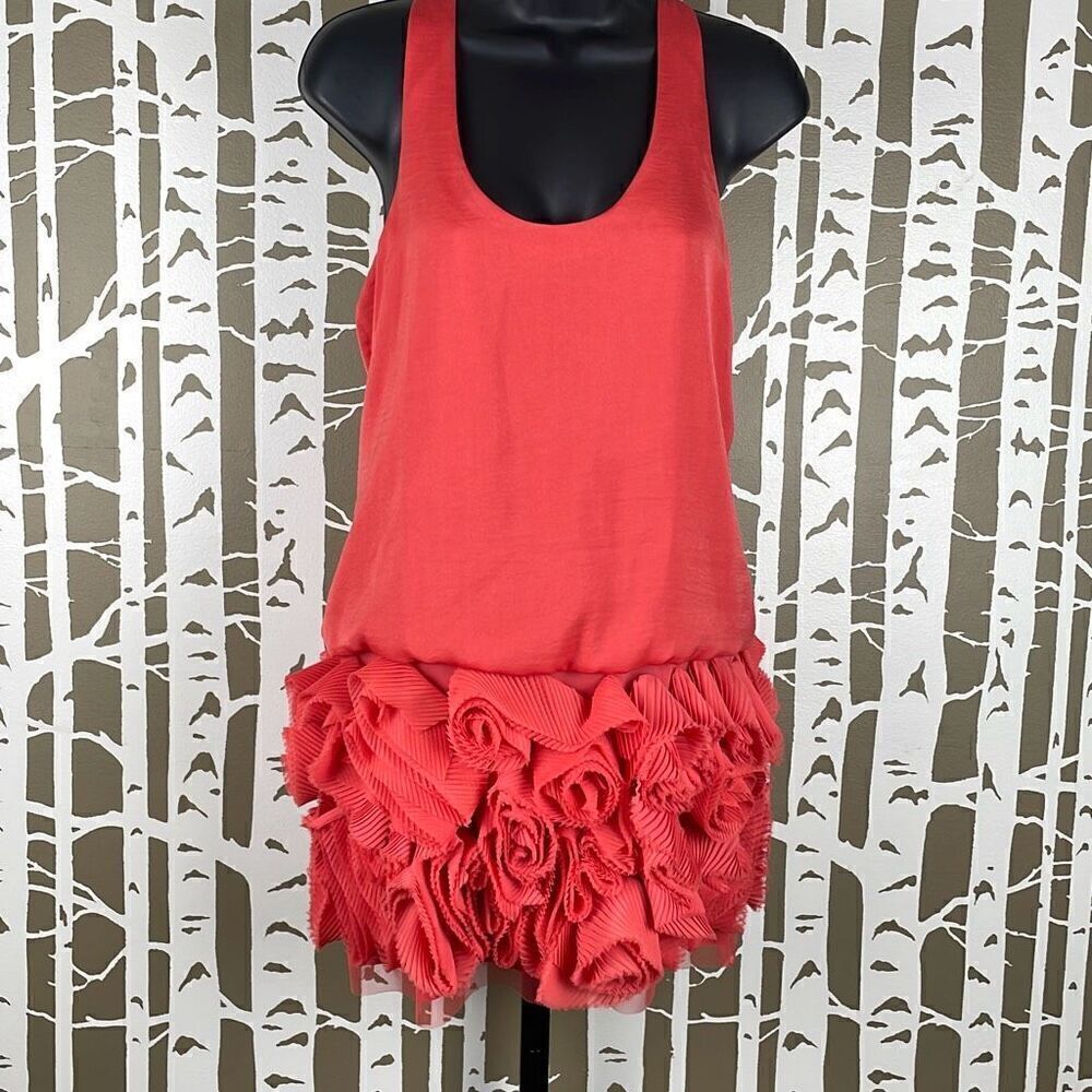 BCBGMaxAzria Rosette Hem Racerback Tunic Top NEW XXS